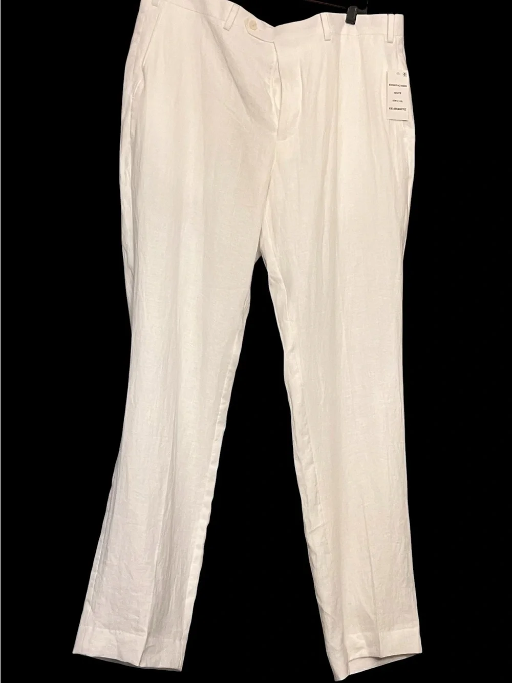 Ralph Lauren Men’s Edgewood White Linen Dress Trousers - Straight Leg